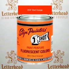 1 Shot Lettering Enamel Paint Red Orange 203F - Quart