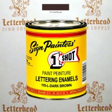 1 Shot Lettering Enamel Paint Dark Brown 115L - Quart